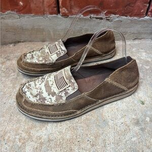 Ariat Mens 9.5 Cruiser Camo  Flag Patriotic Slip On Casual Loafers Shoes